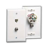 Leviton 40258 Combination Wall Jack - 6P6C/F-Connector